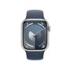 Apple Watch Series 9 GPS + Cellular (2023) 41mm Silver Aluminum Case with Storm Blue Sport Band - S/M - 2 of 4