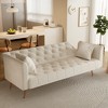 71" Velvet Adjustable Backrest Sofa Bed, Modern Folding Sleeper Couch with Sturdy Metal Legs for Living Room - 2 of 4