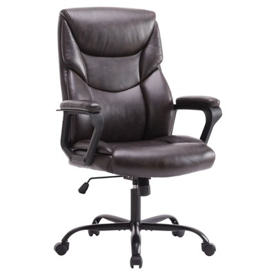 JIONJOY Faux Leather Office Chair Lumbar Support Ergonomic Computer Chair | Brown