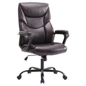 JIONJOY Faux Leather Office Chair Lumbar Support Ergonomic Computer Chair | Brown - 1 of 3