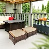 VINGLI Wicker Outdoor Ottoman Set of 2, All Weather PE Rattan Footstool for Patio w/Removable Cushions for Garden, Balcony - 2 of 4