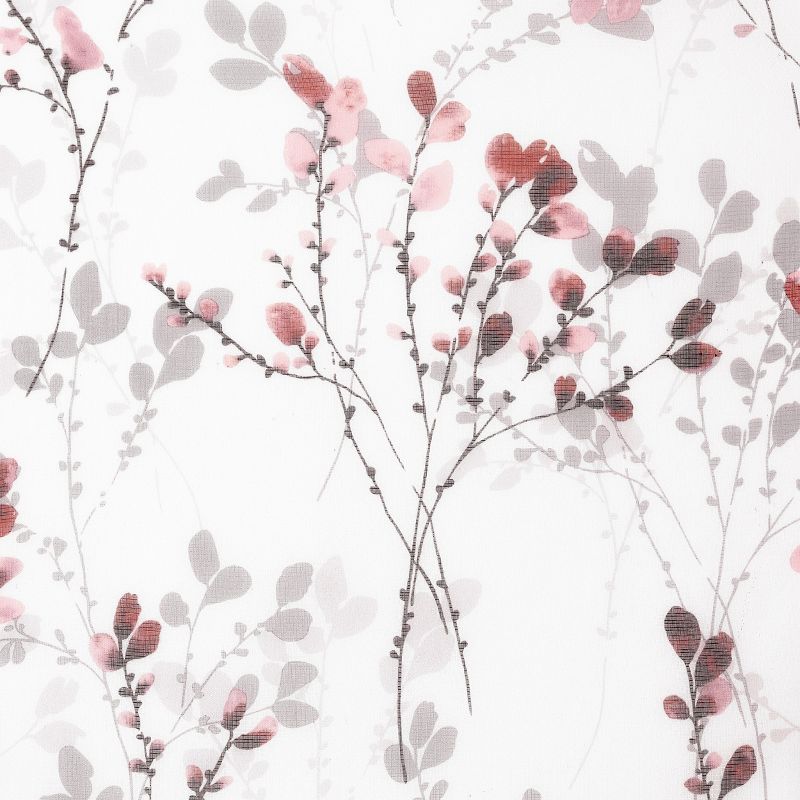 Kate Aurora 2 Piece Shabby Chic Cherry Blossom Designed Airy Sheer Rod Pocket & Back Tab Curtain Panels, 3 of 6