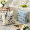 Spring Saying Flowers Butterfly Bird Throw Pillow Covers, 18 x 18 Inch - 4 of 4