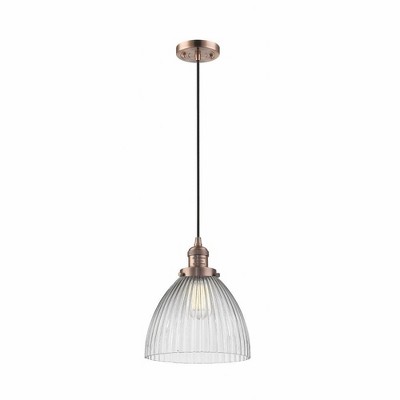 Seneca Falls - 1 Light Cord Hung Mini Pendant In Traditional Style-12 Inches Tall and 9.5 Inches Wide