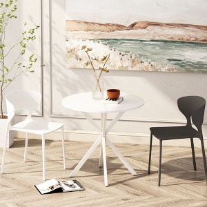 Avatar 31.5'' Modern Cross Leg Round Dining Table,Occasional Table,Two Piece Removable Top, Matte Finish Iron Legs-The Pop Home - 1 of 4