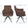 Kumasinova 270° Swivel Home Office Desk Chairs Set of 2, Modern Upholstered Dining Chairs with Metal Base, Makeup Chair for Vanity - 2 of 4