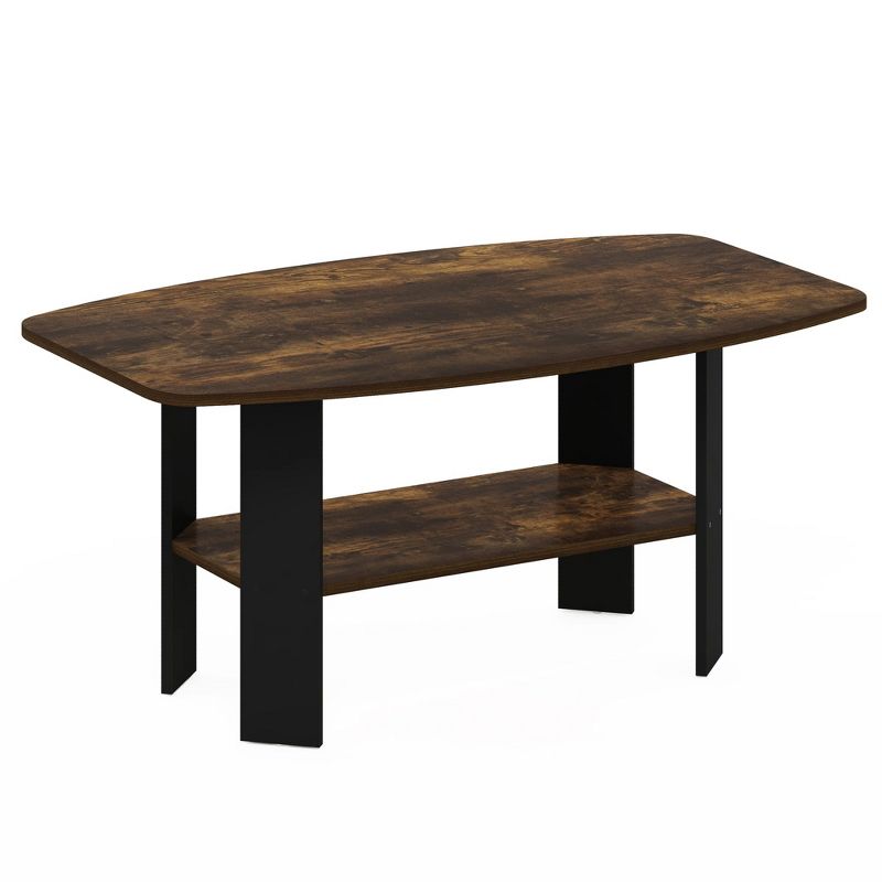 Furinno Simple Design Coffee Table, Amber Pine/Black, 3 of 5