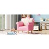 KTMBDW Upholstered Kids Sofa, Princess Armchair for Children, Petal Shape Toddler Sofa Chair for Playroom, Children's Bedroom, Pink & White - 3 of 4