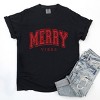 Simply Sage Market Merry Vibes Varsity Thick Outline Garment Dyed Tee - 3 of 4