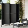 vidaXL 6-Panel Black Poly Rattan Room Divider - Flexible Privacy Screen for Indoor/Outdoor Use, Powder-Coated Steel Frame, 115.7" x 70.9" - 2 of 4