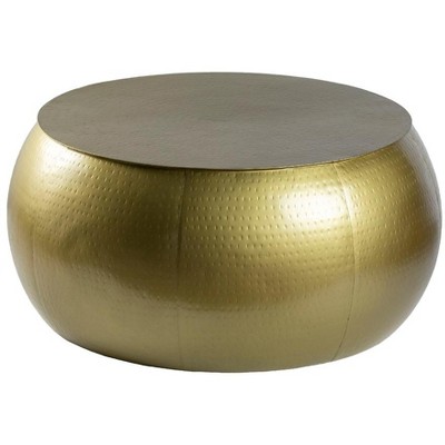 Mark & Day Ladis 16"H x 29"W x 29"D Modern Gold Coffee Table