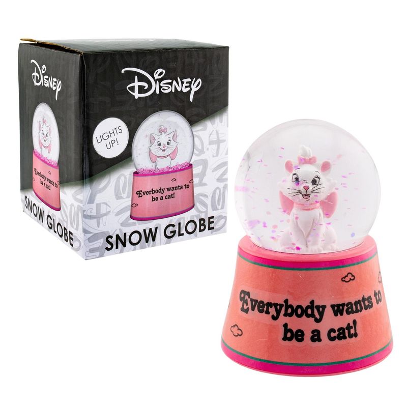 Silver Buffalo Disney Aristocats Marie "Everybody Wants To Be A Cat" Mini Light-Up Snow Globe, 3 of 10