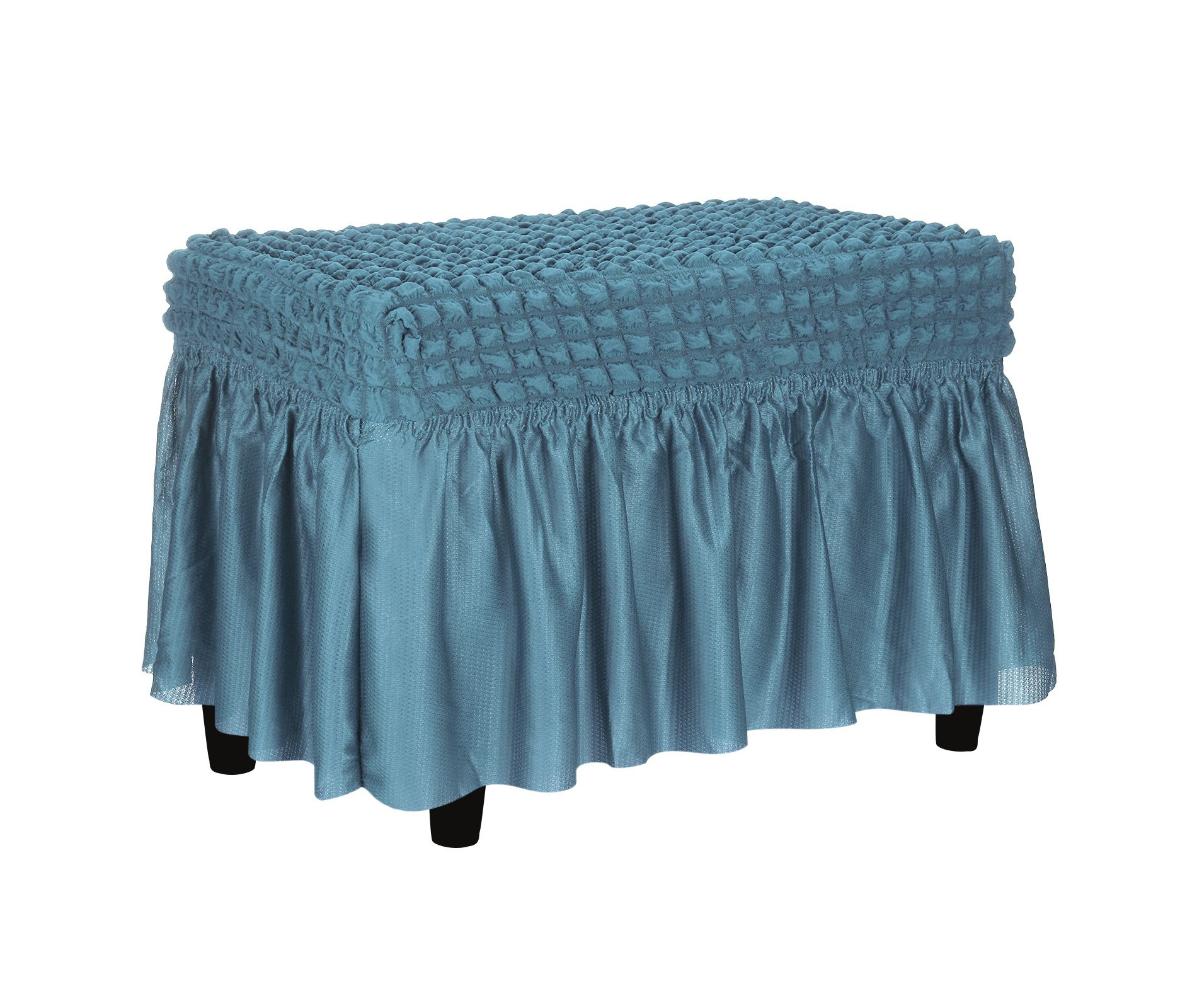 Unique Bargains Stretch Scratch-Resistant Bubble Lattice Footstool Cover Fit Length 24"-39" Sky Blue