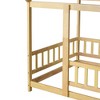 NicBex Twin/Full Size House Bed Frame,Toddler Floor Platform Bed with Roof Frame and Guardrails,Montessori Floor Bed for Kids,Adults,Teens - 4 of 4