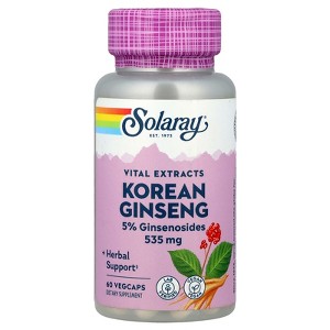 Solaray Vital Extracts, Korean Ginseng, 535 mg, 60 Vegcaps - 1 of 4