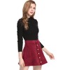INSPIRE CHIC Women's Faux Suede Button Front A-Line High Waisted Mini Short Skirt - 2 of 4