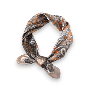 Anna-Kaci Women's Satin Square Scarf with Classic Paisley Print 23.6×23.6 Inches - 1 of 4