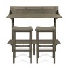 Gulches 3-Piece Balcony Bar Set - Compact Table with Bottom Shelf & 2 Stools, Grey Finish Acacia Wood, Indoor/Outdoor Space-Saving Entertaining Set - 3 of 4