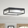 Dewdrop Modern Flush Mount Ceiling Light Black Square Frame with White Shade for Bedroom Living Room - 3 of 4