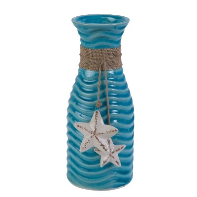 Beachcombers Small Blue Wave Ceramic Vase