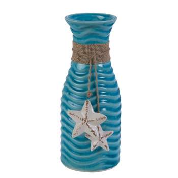 Beachcombers Small Blue Wave Ceramic Vase