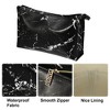 Unique Bargains Makeup Bag Cosmetic Travel Bag Make Up Brush Organizer Bag Marble Makeup Storage Toiletry Bag for Women 9"x3"x6" 1 Pcs - 3 of 4