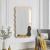 Vynxaria 40" x 28" Solid Wood Wavy Rectangle Mirror - Natural Wall Decor for Bathroom, Bedroom, Living Room & Entryway - 4 of 4