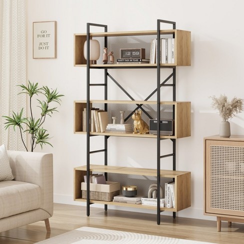 Solid Open Book Shelves, 71 Tall Modern Bookshelf 6 Foot, Free Standing  Display Shelving Unit, 5 Tier Industrial Bookcase for Living Room Bedroom 