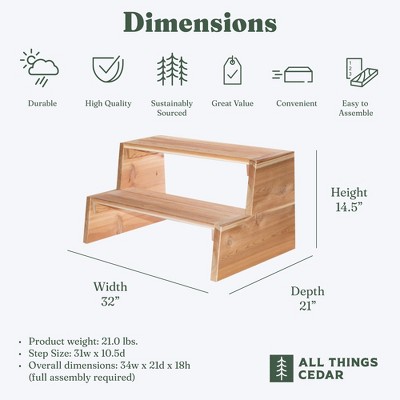 Natural Cedar 21'' Hot Tub Step Kit