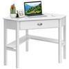 Tangkula Corner Computer DeskTable Wood Workstation BlackWhite - 4 of 4