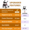 WHLICKS Matinal Foldable Rollator Walker with Seat for Seniors, 350 lb Capacity, 6-Position Adjustable Height, Aluminum & Carbon Steel Frame,  Red - 4 of 4