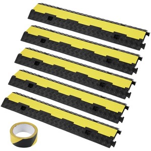 VEVOR 5-Piece Rubber Cable Guard, Dual Channel, 12000 lbs per Axle Load Capacity, Durable Hose & Wire Protection Ramp for Driveways - 1 of 4