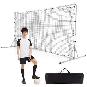 Costway Soccer Rebounder Net 12 x 6 FT Portable Football Training Equipment with Net White/Black - 1 of 4