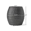 Sapphtopaz Outdoor End Table Modern Rattan Hourglass Outdoor End Table Outdoor Side Table, Patio Table Small Table for Backyard, Balcony, Porch - 3 of 4