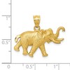 Black Bow Jewelry 14k Yellow Gold Satin Elephant with Tusks Pendant - 4 of 4