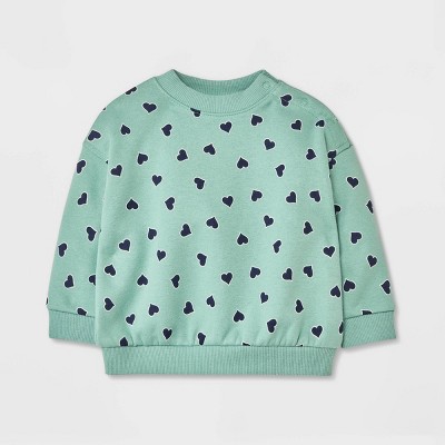 Image of Baby Girls' Graphic Sweatshirt - Cat & Jack™ Green 6-9M