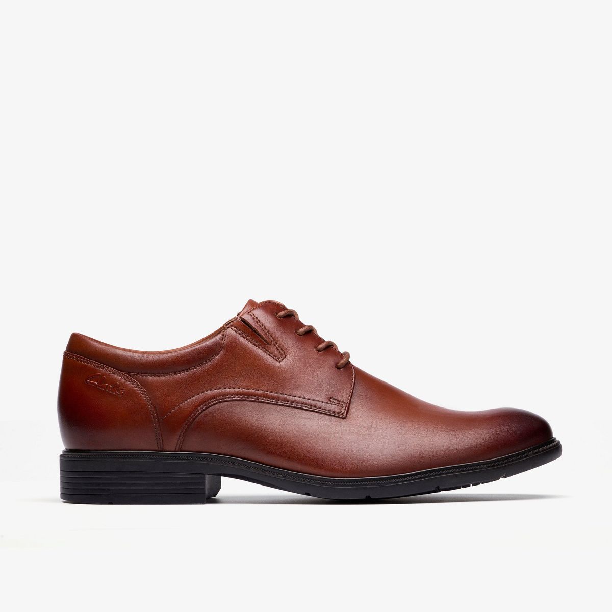 Clarks Mens Steadwell Lace Dark Tan Leather Shoes