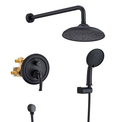 CASAINC 9.5' Wall-mounted Rain Shower Faucet with Handheld