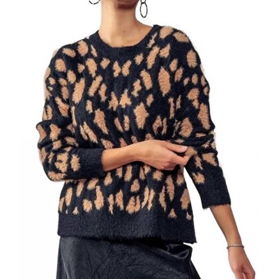 Women's Animal Print Crewneck Sweater - Urban Daizy