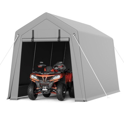 Carport Storage Shed,Portable Garage with Roll-up Zipper Door,Heavy Duty Waterproof Tarp,Storage for Motorcycle,Bike, Firewood,Garden Tools