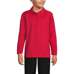 Lands' End School Uniform Kids Long Sleeve Feminine Fit Rapid Dry Polo Shirt - 1 of 4