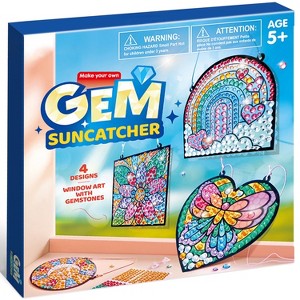 Joyfy 4 PCS Window Art Kit for Kids - Garden/Ocean Themed Suncatcher Kits, Gem Painting Kit, DIY Arts & Crafts, Birthdays Christmas Gift for Aged 6+ - 1 of 4