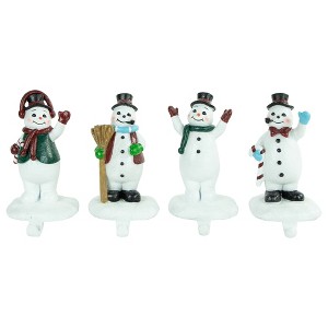 Northlight Winter Ready Glitter Snowman Christmas Stocking Holders - 7" - Set of 4 - 1 of 4