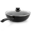 Oster Connelly 12 Inch Textured Nonstick Aluminum Wok with Lid in Black - 4 of 4