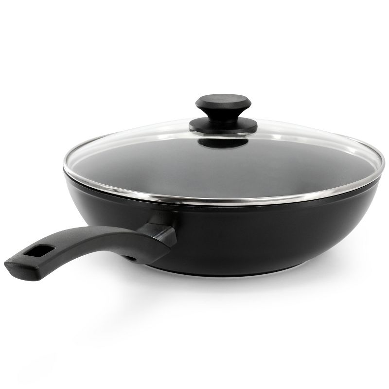 Oster Connelly 12 Inch Textured Nonstick Aluminum Wok with Lid in Black, 4 of 7