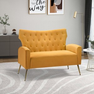 Brion 48" Contemporary Wingback Design Loveseat  | KARAT HOME - 1 of 4