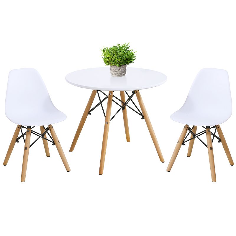 Tangkula Kids Table & 2 Chairs Set Solid Construction Mid-Century Dining Table Toddler, 2 of 9