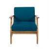 GDFStudio Belle Outdoor Acacia Wood 5 Piece Club Chair and Fire Pit Set with Cushions - 4 of 4