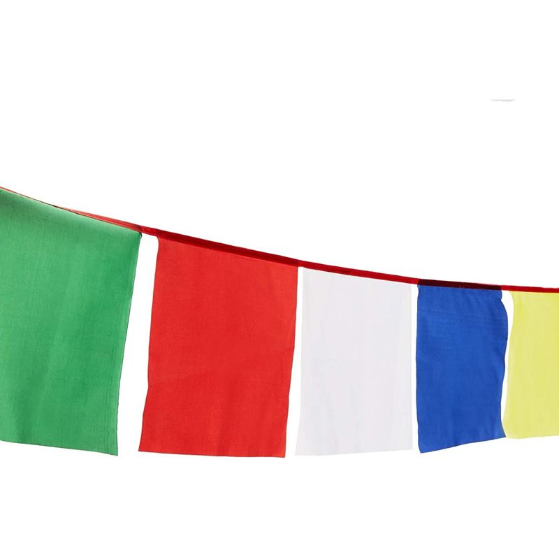 Juvale Blank Tibetan Prayer Flags, Traditional Design with 5 Element Colors (9.5 x 9.5 In, 25 Flags), 1 of 6
