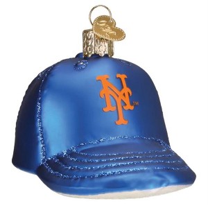 Old World Christmas Blown Glass Ornament for Christmas Tree, New York Mets Baseball Cap - 1 of 3